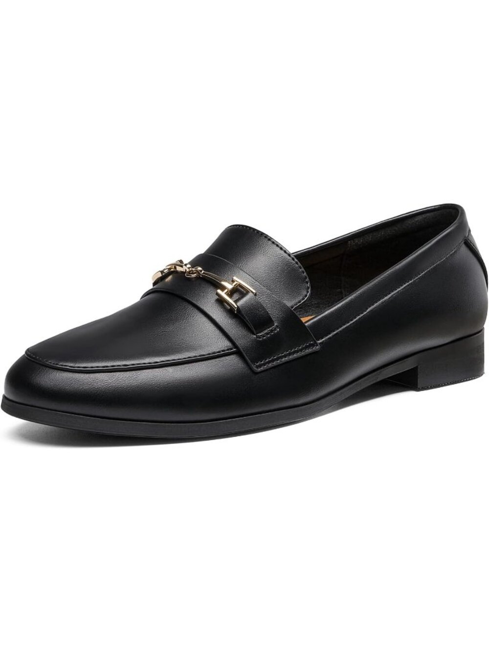Women's Black Faux Leather Lightweight Fashion Classic Comfortable Loafers Shoes